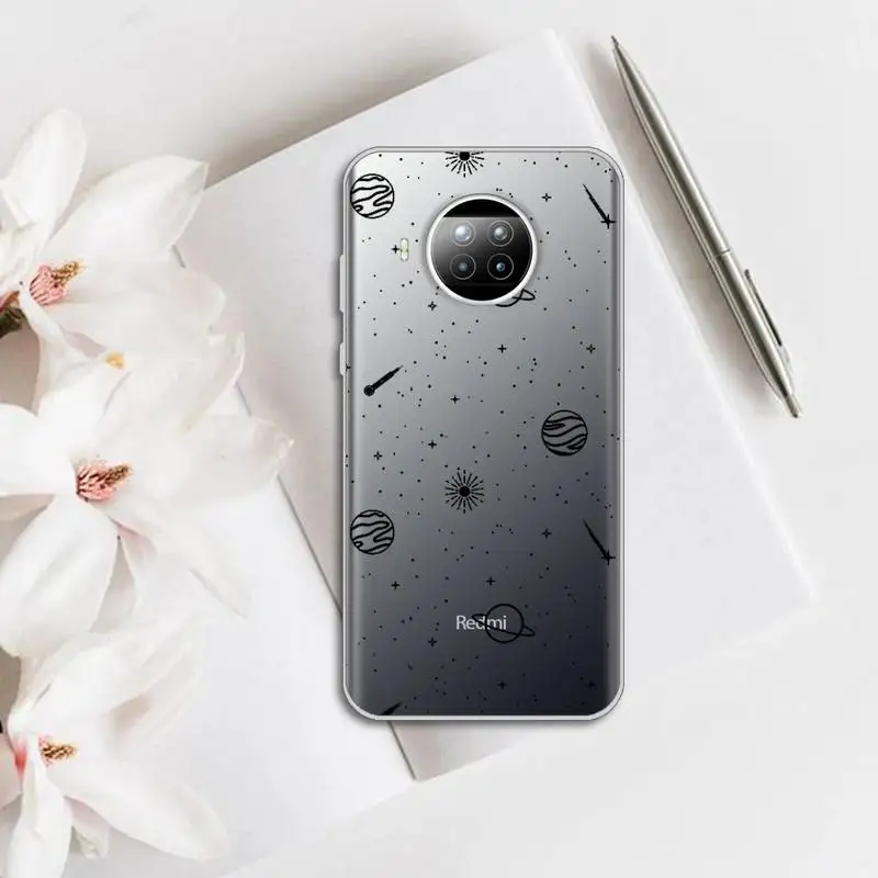 

Creativity Starry sky universe Phone Case Transparent for Xiaomi mi Redmi note 10 t 8 9 pro lite 11 Samsung S 8 9 10 20