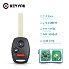 KEYYOU 313,8 МГц N5F-S0084A автомобиль дистанционного ключа ID46 чип 3 кнопки Замена для Хонда цивик аккорд EX 2006 2007 2008 2009 2010 2011