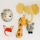 Плюшевая голова животного украшение стены мягкие игрушки голова настенное крепление для детей СлонЖирафзебра спальня настенный подарок