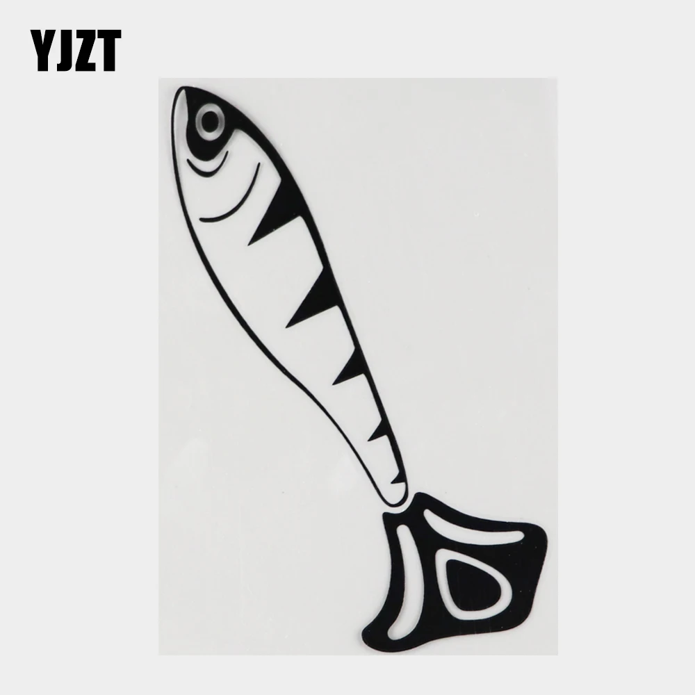 

YJZT 8,5 см × 13,2 см Виниловая наклейка с морскими животными, черная/серебряная наклейка с анчосом, автомобильная наклейка 18A-0732