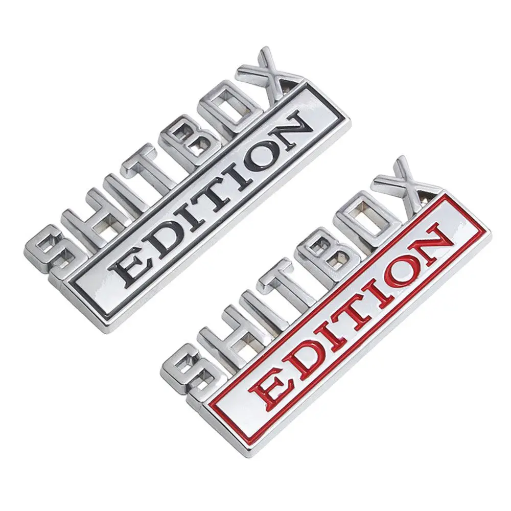 

Лидер продаж, металлический автомобильный значок для грузовика, наклейка на эмблемы автомобиля 3D SHITBOX EDITION, хромированный металлический значок для Chevrolet | Chevy