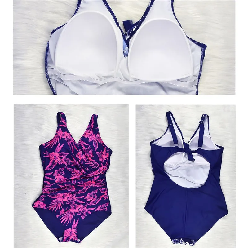 

8XL Large Size Swimsuit One Piece Swimwear Plus Big Breast Woman Swimsuits 2020 Beach Monokini Print Fat Swim Suit 5XL 6XL 7XL