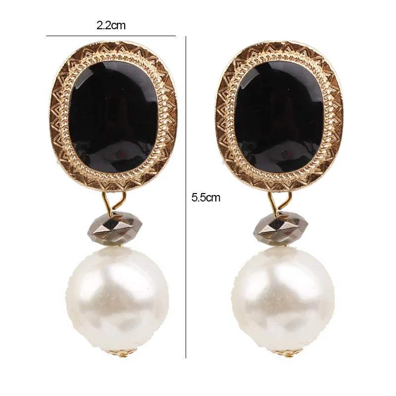 ES1133 новые европейские модная Большая Жемчужина Висячие серьги крупные