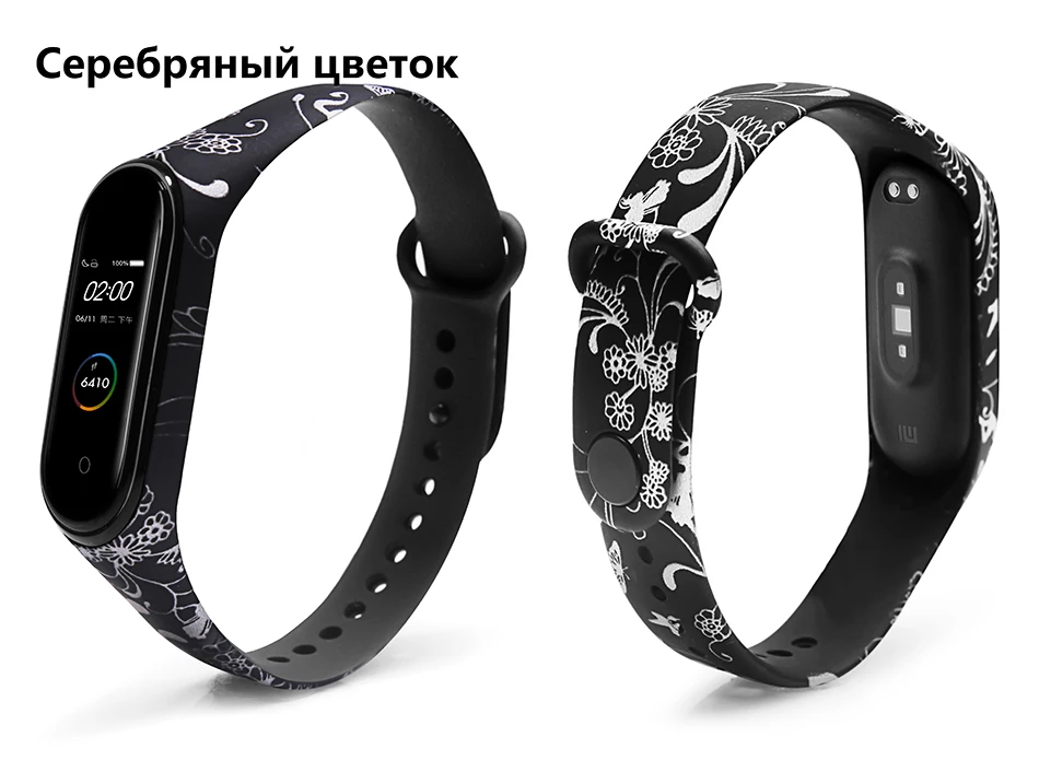 BOORUI для xiaomi mi Band 4 ремешок силиконовый с цветочным принтом mi band NFC 4 ремешок mi band 4 аксессуары для xiaomi mi band 4 band