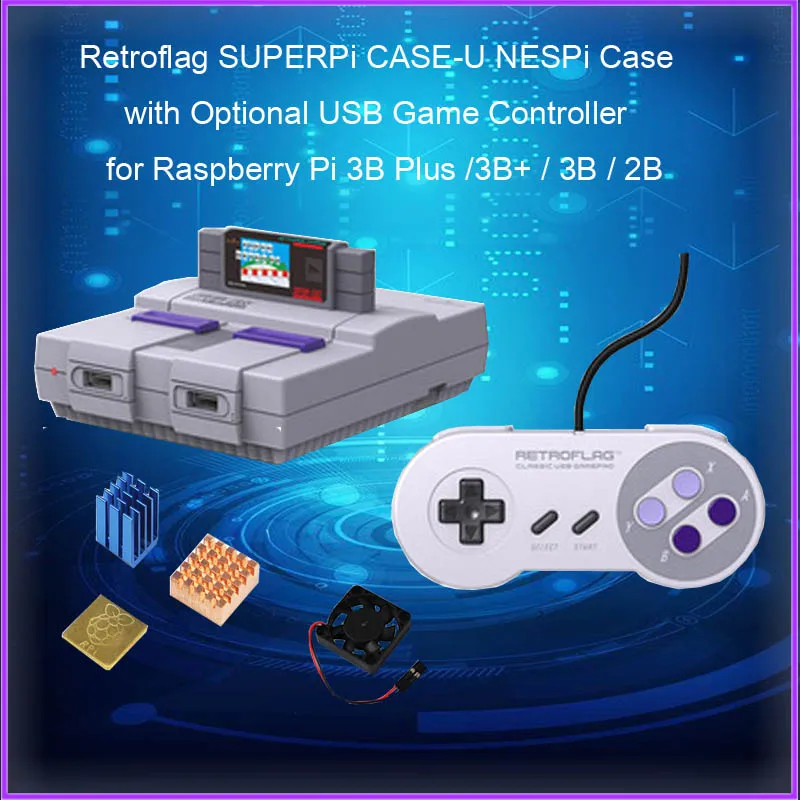Retroflag SUPERPi Чехол U NESPi чехол с дополнительным USB игровой контроллер для Raspberry Pi 3B