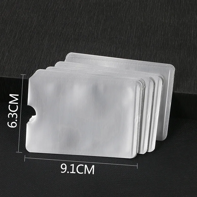 HJKL 6 шт. Rfid кошелек блокирующий замок держатель для банковских карт Id Чехол для банковских карт защита металлический кредитный NFC Держатель алюминий 6,3*9,1 см