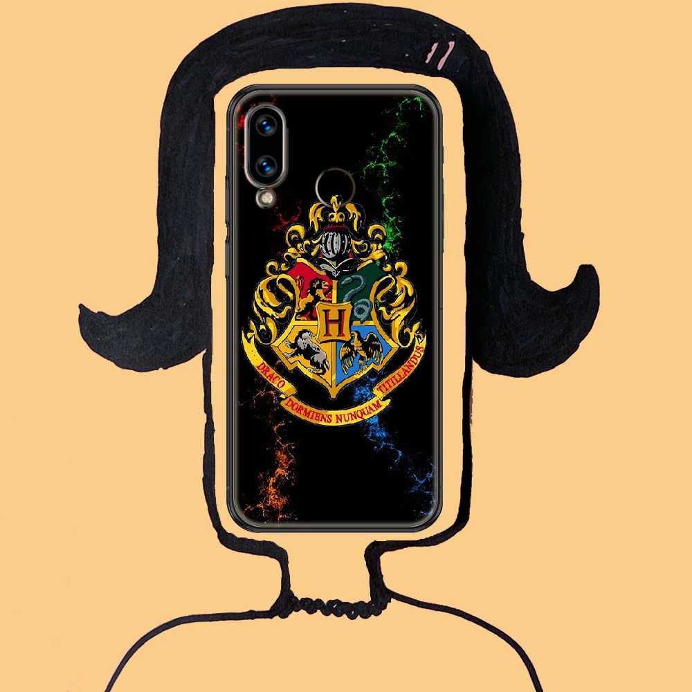 

Cute haRries cartoon Phone case For Huawei Honor 6 7 8 9 10 10i 20 A C X Lite Pro Play black trend shell 3D funda tpu bumper