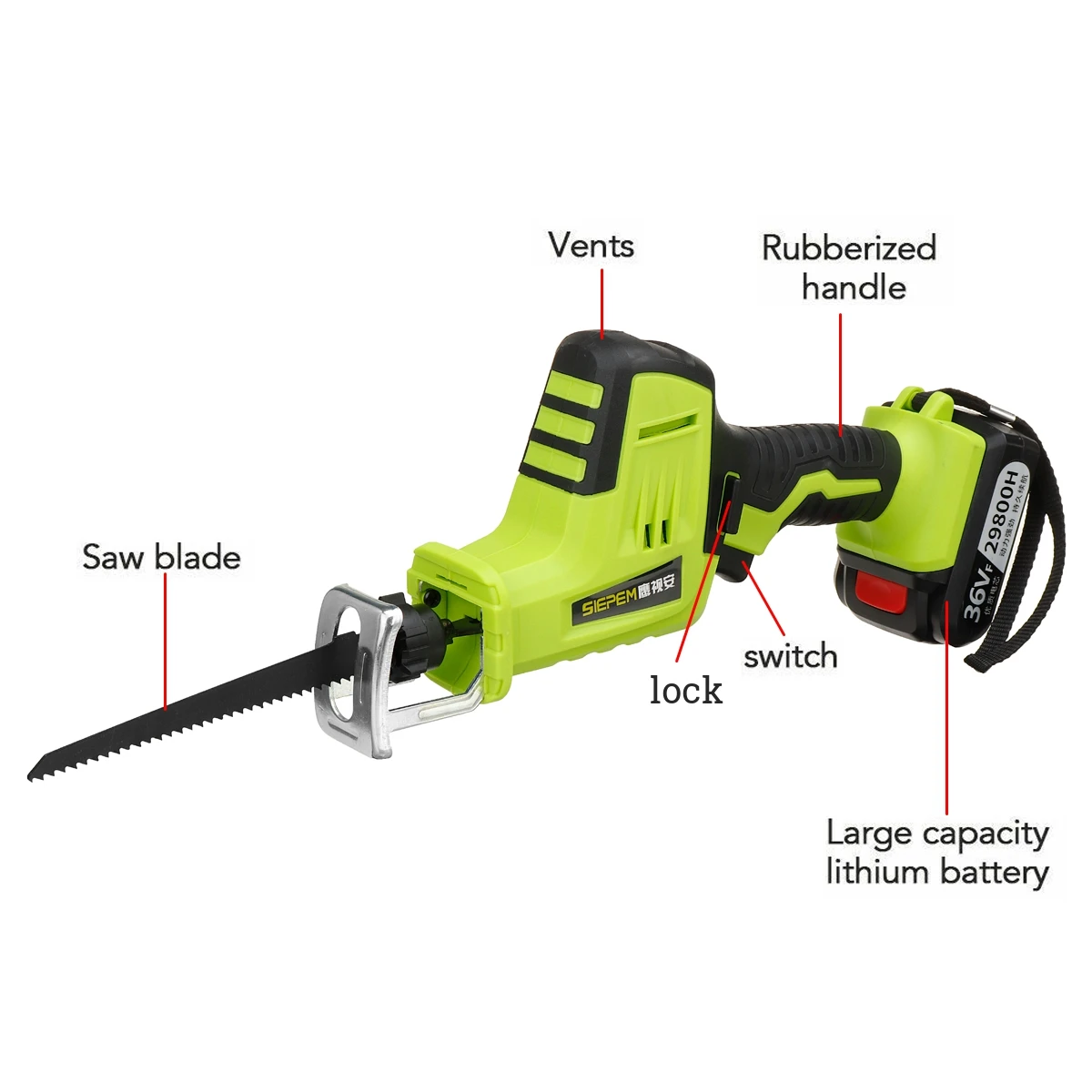 

2800R/MIN 12V Mini Electric Chainsaw Cordless 2 aw Blades Metal Cutting Wood Tool Portable Woodworking Cutters with 1/2 Batterys