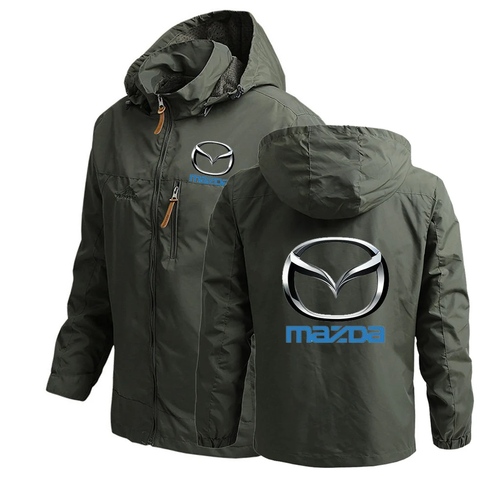 

New Men Mazda Car Logo College Hooded Style Print Classic Warm Sweatshirts Zipper Cardigan Jacket Hoodie Coat Male