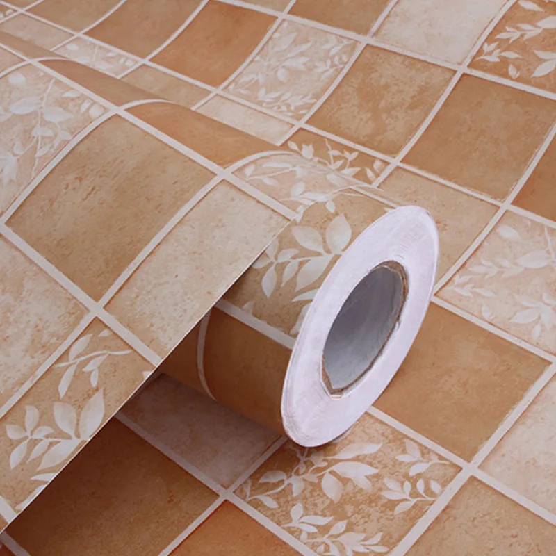 

Self-adhesive Kitchen Oilproof Wallpaper Roll Toilet Bathroom Waterproof Tiles Sticker PVC Cooktop High Temperature Wall Sticker