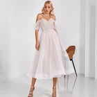 Новинка 2022, дизайнерское фатиновое платье-трапеция длиной ниже колена со шнуровкой и бусинами, вечернее платье, длинное платье