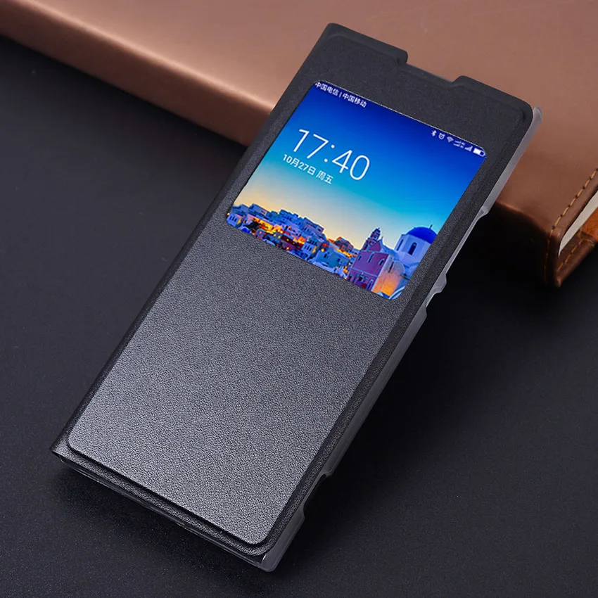 Противоударный флип чехол с окошком для Sony Xperia XA1 ультра искусственная кожа