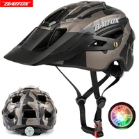 batfox bicycle helmet men women cycling helmet with led light integrally molded mountain bike helmet fox casco mtb helmets