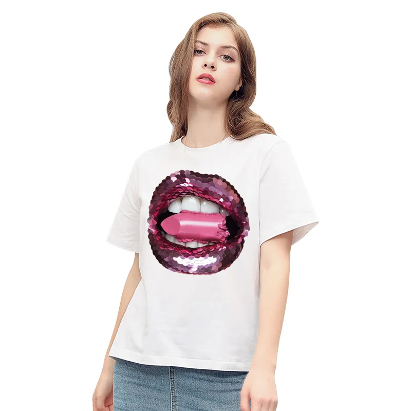 Sexy Lips Patches Fashion Women Heat Transfer Sticker On Clothes Thermal For T-Shirt Tops DIY Washable Iron Transfers | Дом и сад