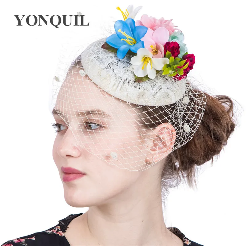 Модные свадебные шляпы и вуалетки цвета слоновой кости для невесты милый стиль