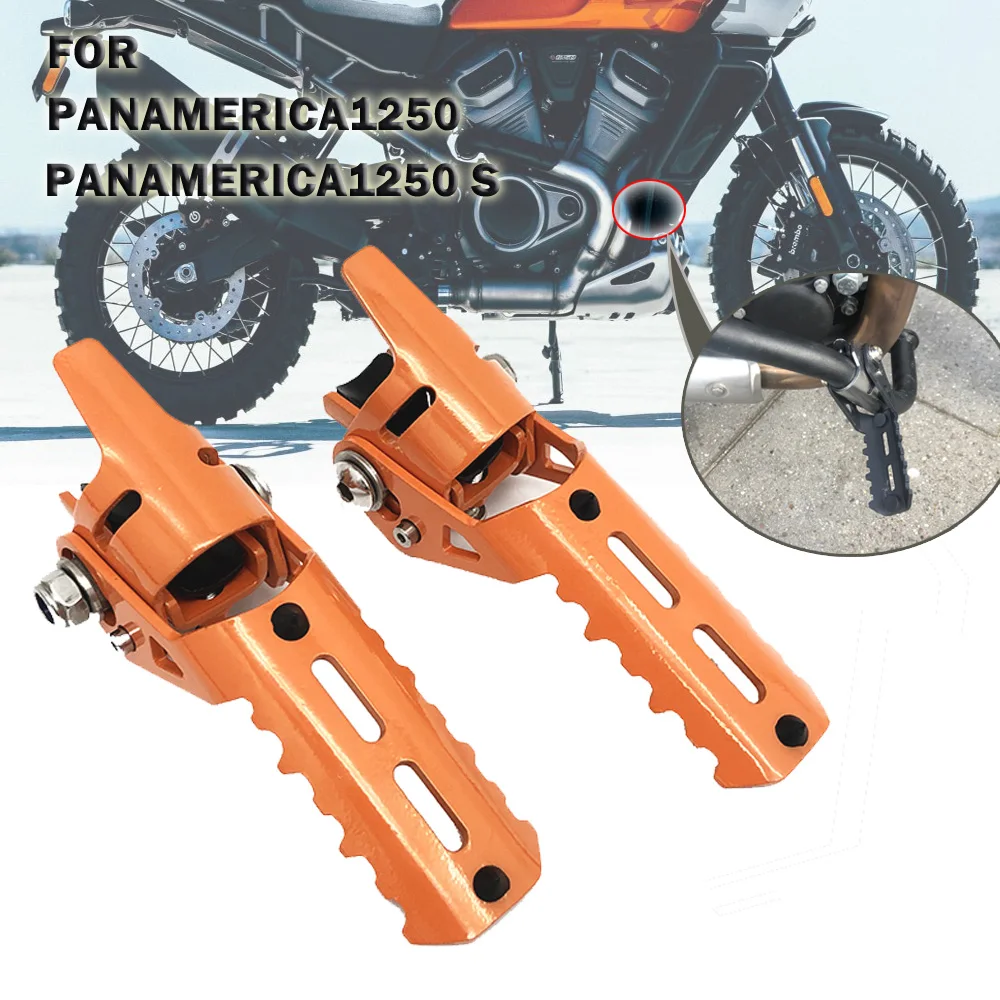 FOR HARLEY PAN AMERICA 1250 S PA1250 PA1250S PAN AMERICA1250 Front Foot Pegs Folding Footrests Clamps 22-25mm