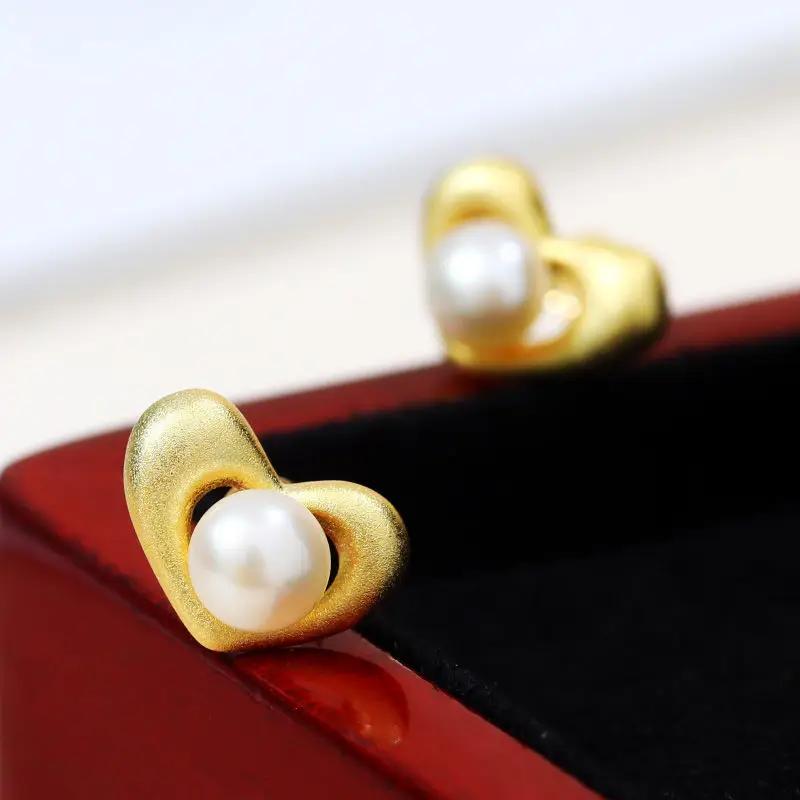 DMCEFP073 5 6 мм белые жемчужные серьги гвоздики в форме сердца 925 пробы серебряные для