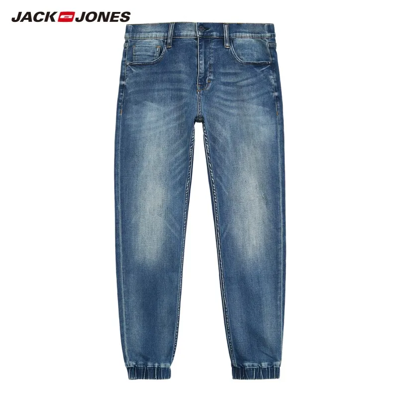Мужские повседневные джинсы JackJones Стрейчевые хлопковые укороченные с завязками