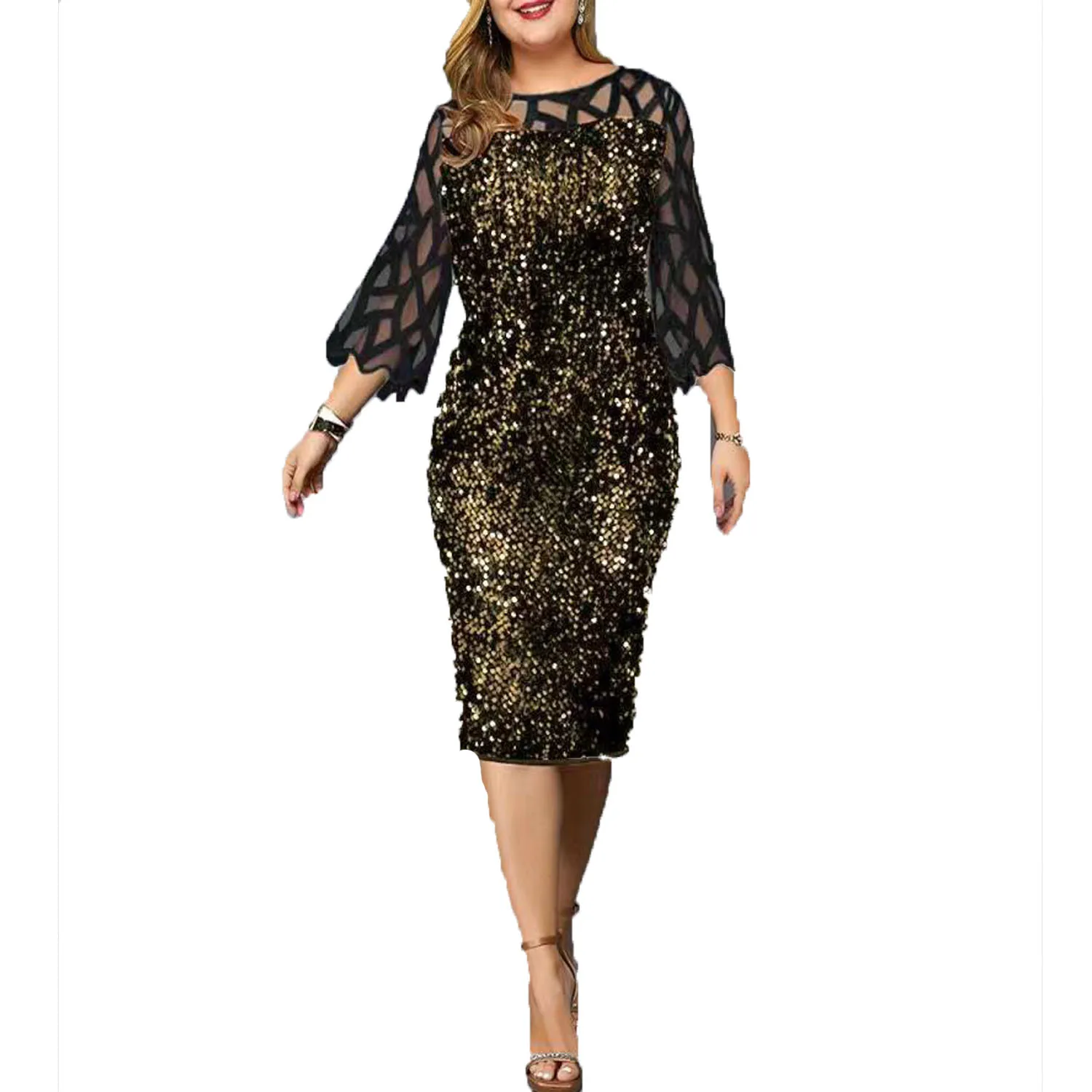 

New woman fashion Party Dresses Slim bodycon Dresses Bling-bling Shining Hollow Out Evenning Party Dress Vestidos