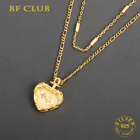 925 sterling silver necklace for women heart shape gold plated o chain double layered chocker chirstamas gift