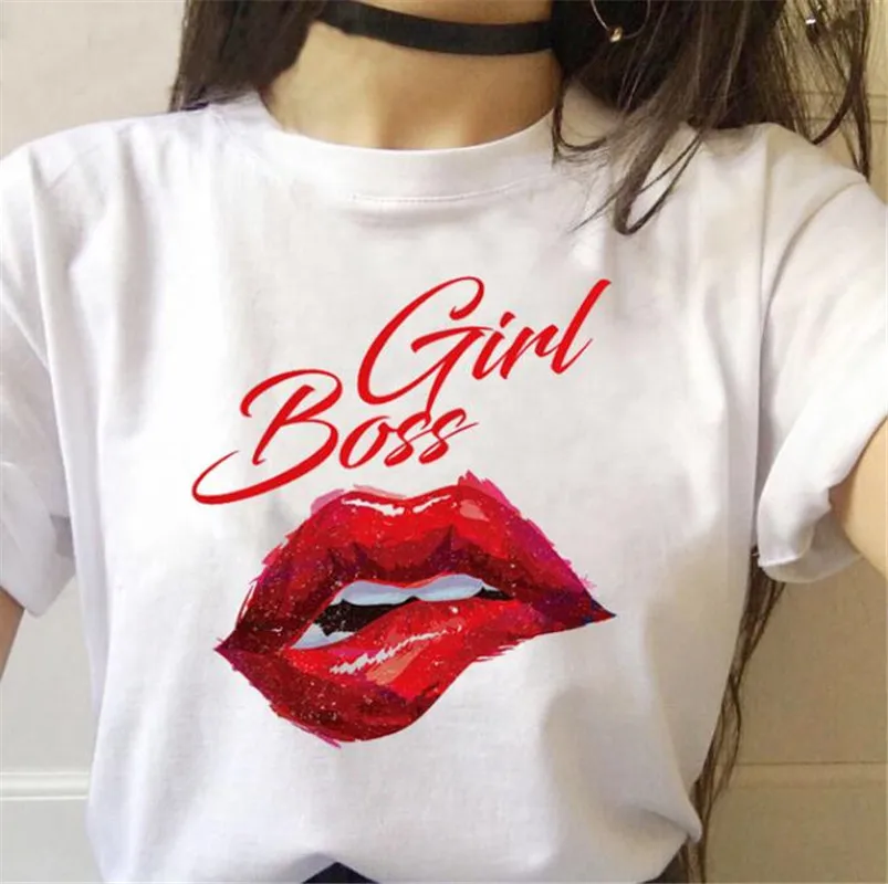 Boss красная роза BABE печати Футболка для женщин модные Топы Harajuku футболки в стиле