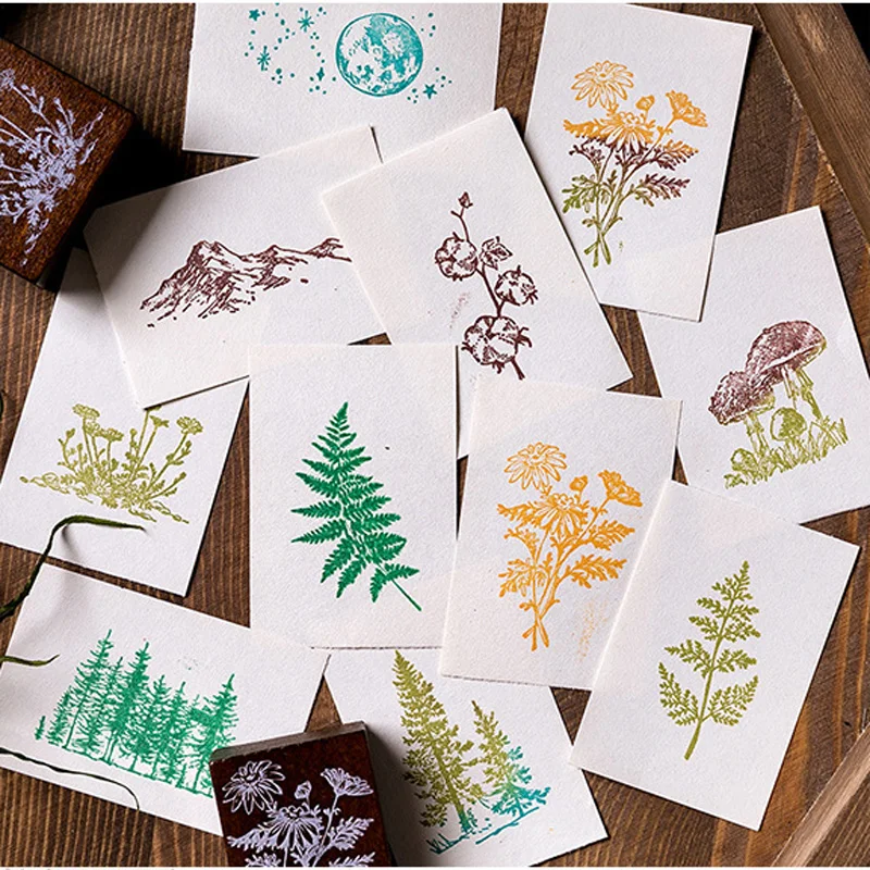 Растительный Узор винтажный деревянный штамп резиновые штампы для скрапбукинга