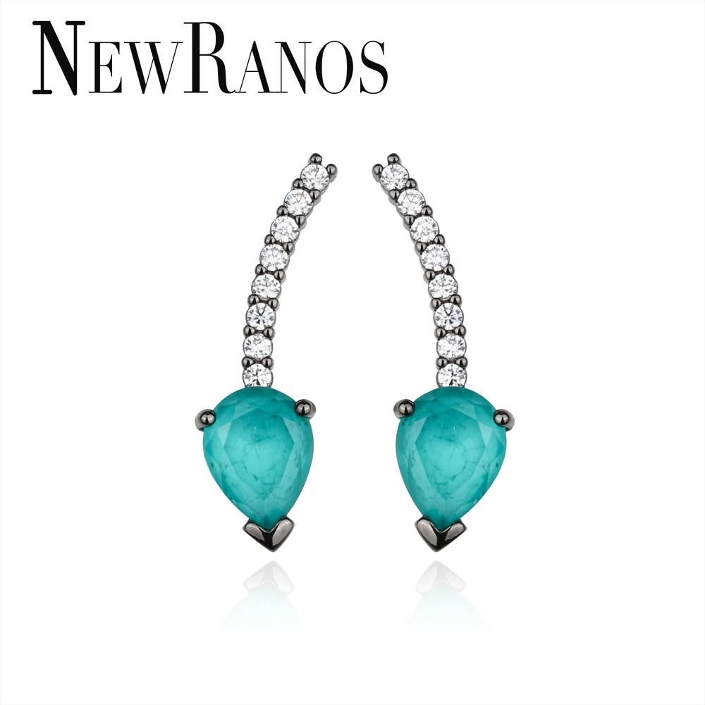 Серьги Newranos из сплава камня серьги в виде капли воды с фианитом модные ювелирные