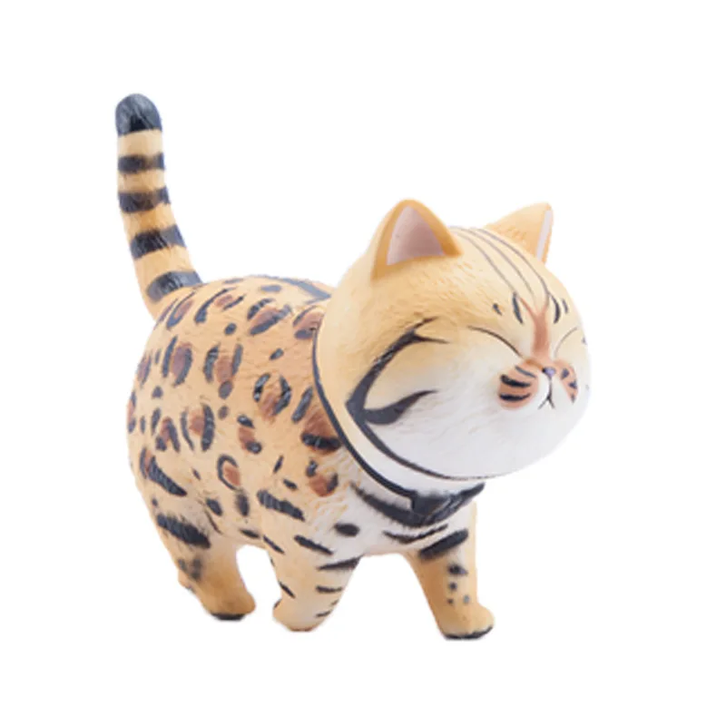 

9pcs Kinds Cute Colorful Fat Squirrel Cat Wagtail Walking with Bell Lovely Blink Cat Creative Japan Animal Cat Figures toys gift
