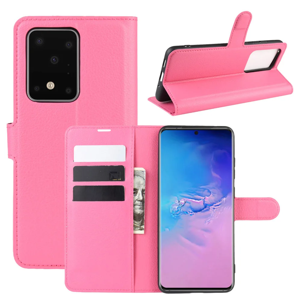 Кожаный чехол-бумажник с зернистой фактурой 100 шт./лот для Samsung S20 S20Ultra S20PLUS M80S A91