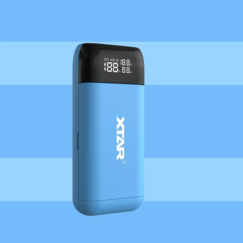 PB2S-BLUE XTAR Мощность банк Зарядное устройство PB2S QC3.0 Тип-C вход новейший микро-usb адаптер USB Зарядное устройство 21700 20700 18700 18650 Батарея ЖК-дисплей быстро Батарея Зарядное устройство - Цвет: PB2S-BLUE