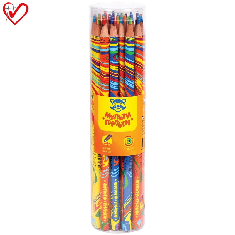 Карандаш с многоцветным грифелем мульти пульти &quotенот и радуга&quot кругл.