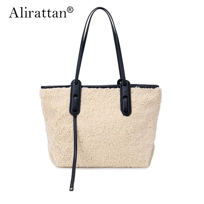 

Winter New Soft Plush Shoulder Bag for Womens Fashion High-quality Shoulder Bag 2021 Female Large Capacity Handbags K223