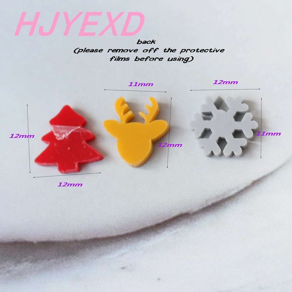 (20 шт.) 12 мм рождественские серьги гвоздики (без задней части) Акриловые с елкой