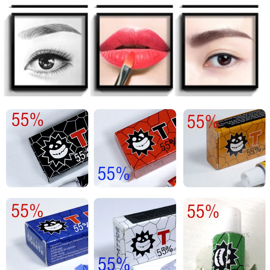 

Hadiyah Numb Painless Mithra JPRO tktx 55% Ointment PMU piercing tktx Pigment Eyebrow lips beauty Supplies 5PCS