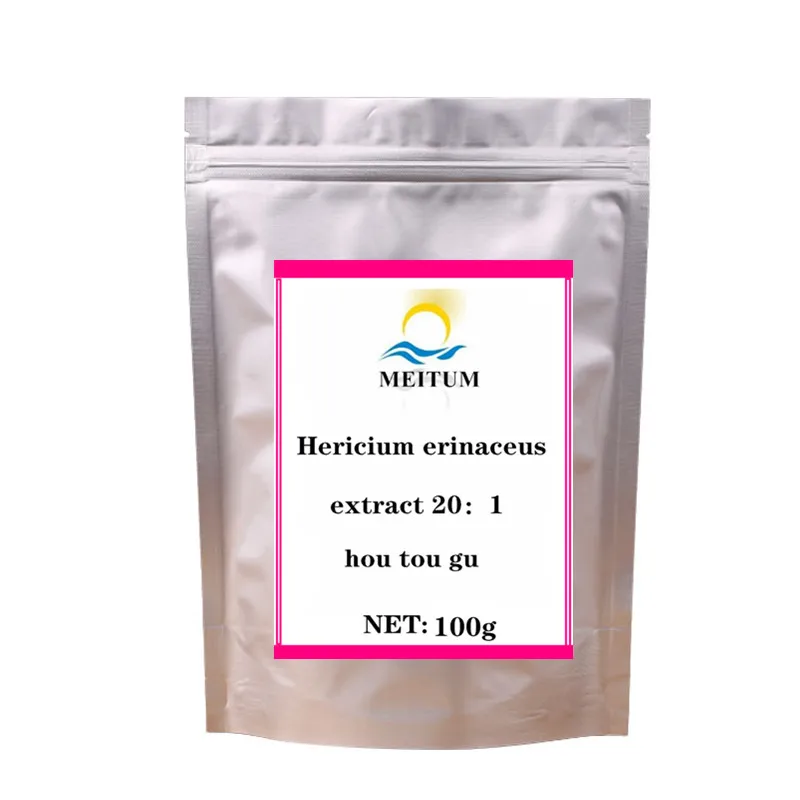 

High quality 99% Organic Lions Mane Mushroom Powder Hericium Erinaceus Extract Brain Support Focus Memory Tonic free shipping