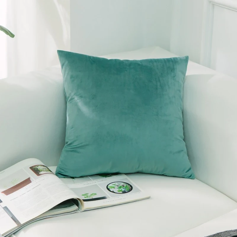 20 Nordic Style Velvet Pillowcase Simple Solid Throw Cushion Covers Square Pillow Cover for Bedroom Sofa Living Room Decoration - Цвет: 20