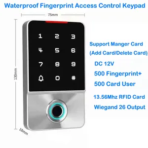 waterproof ip67 metal standalone access control 13 56mhz 500 rfid card 500 fingerprint user access control system wiegand 26 out free global shipping