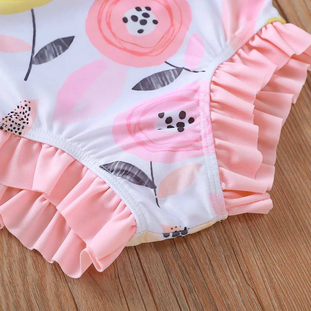 

2020 Baby Girls Flower Bikini Toddler Kids Summer Bodysuit Swimwear for Girl Swimsuit Bathing Suit Beachwear 1-5 Years A50