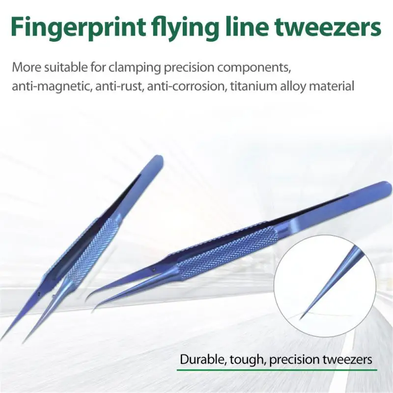 

Titanium alloy tweezers fingerprint flying line mobile phone repair fine tip 0.15mm anti-magnetization microscope fixture