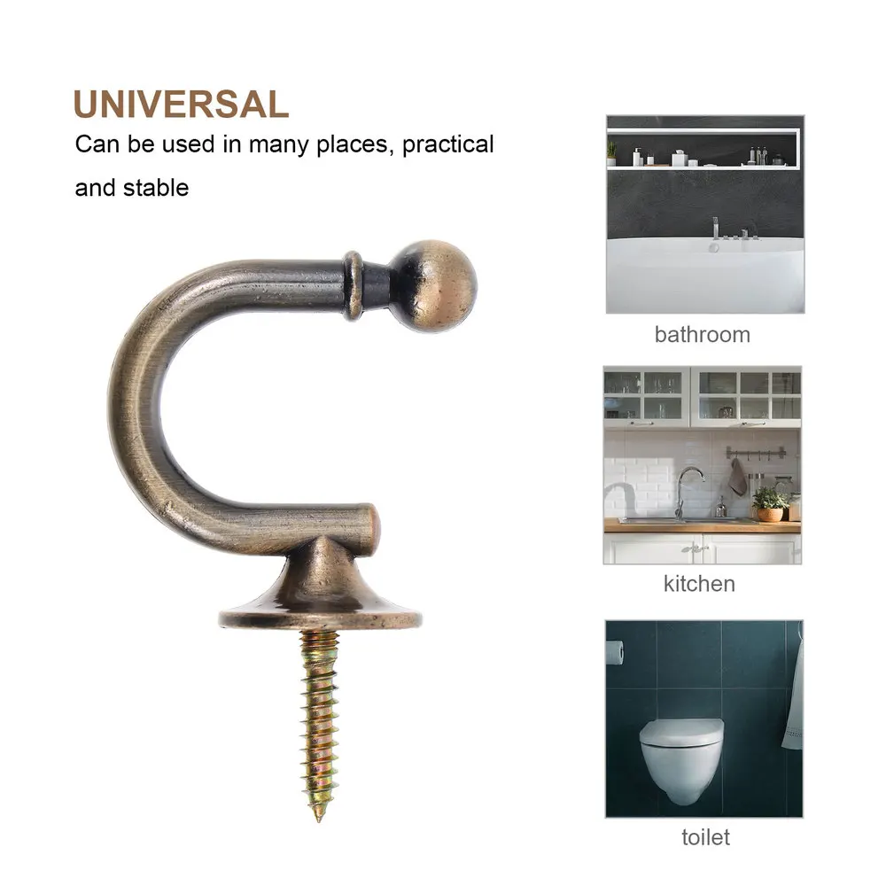 

4pcs Curtain Tiebacks Wall Hooks Decorative Hanging Hooks for Curtains Drape