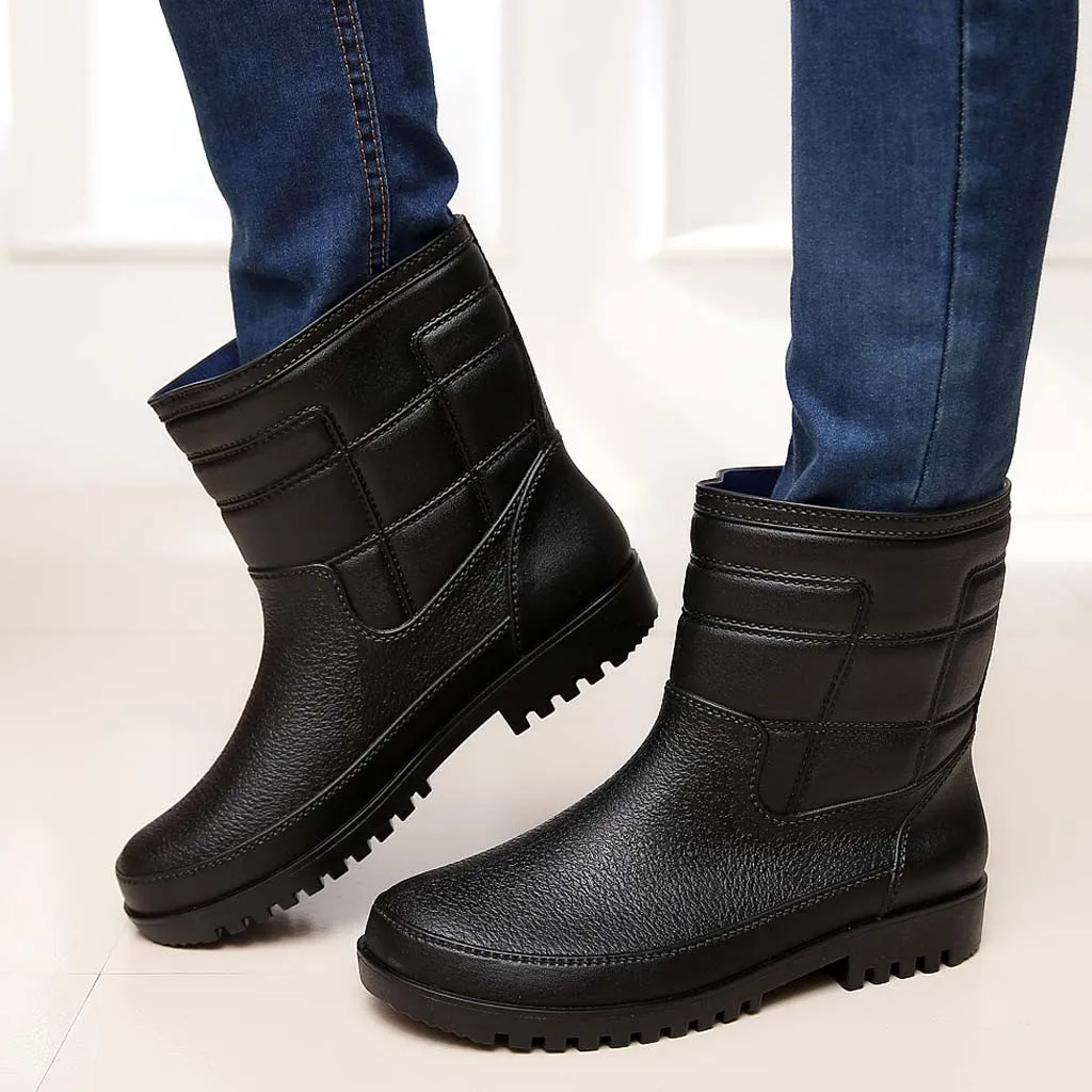 

SAGACE boots Men Short Tube winter boots men Non-Slip Waterproof Shoes Rain Boots snow boot men winter warm Fashion Fishing Shoe