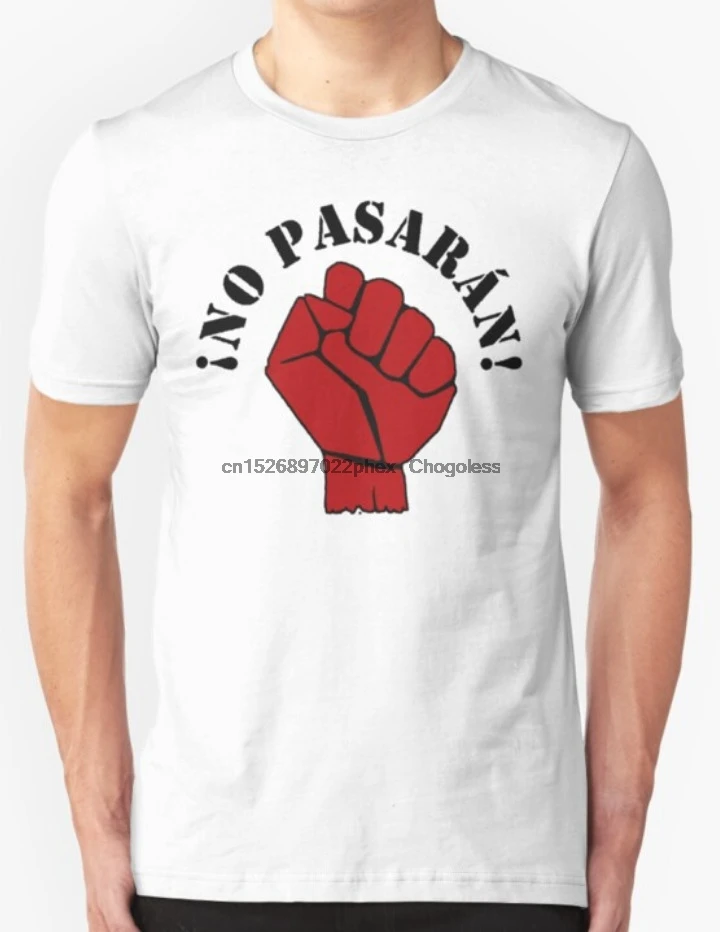 

No Pasaran T Shirt Communist Socialism Communism Fist %100 Cotton