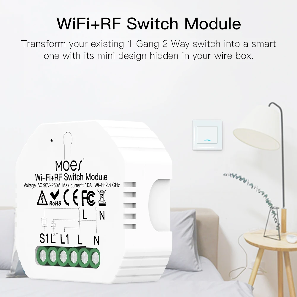 Moes Smart ZigBee WiFi Switch Module Dimmer Curtain Life App Remote Control Alexa Google Home Voice | Обустройство дома