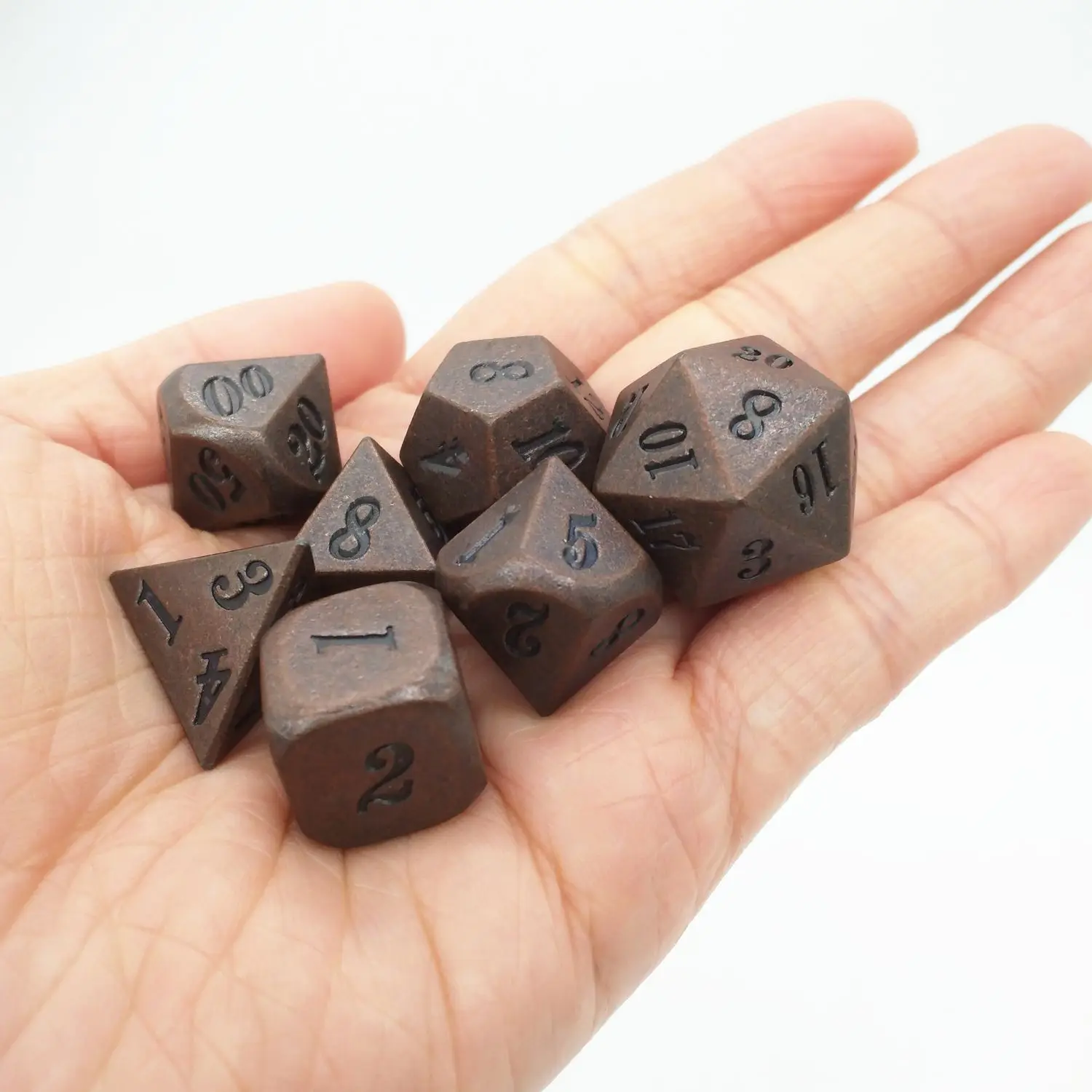 TITAN металлические игральные кости DnD комплект (старый Медь Цвет 7) кисть для бровей