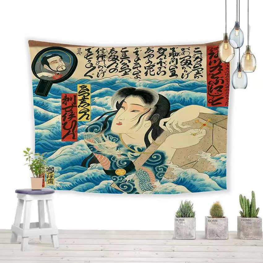 Великолепные волны канагава гобелен Япония настенное украшение для дома