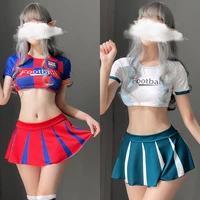 3pcsset sexy lingerie cheerleading uniform for women mini skirt top underwear high elastic clubwear cosplay halloween costume