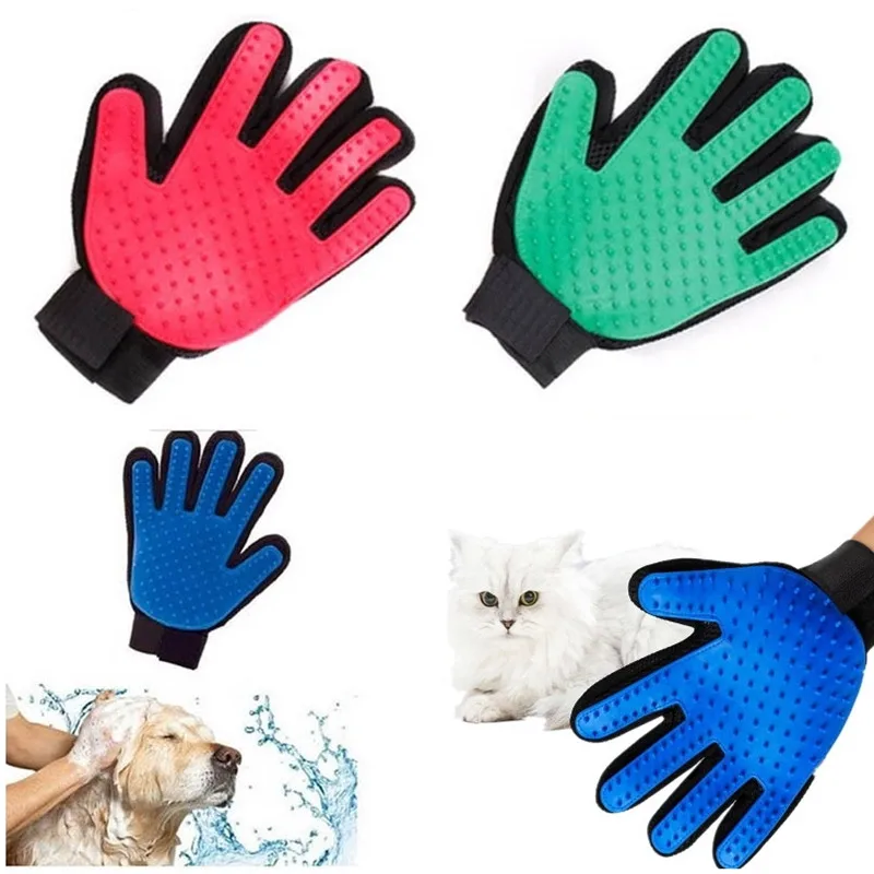 

Pet Grooming Deshedding Brush Gloves Effective Cleaning Back Massage Animal Bathing Fur Hair Removal Dog Brush Massage Combs