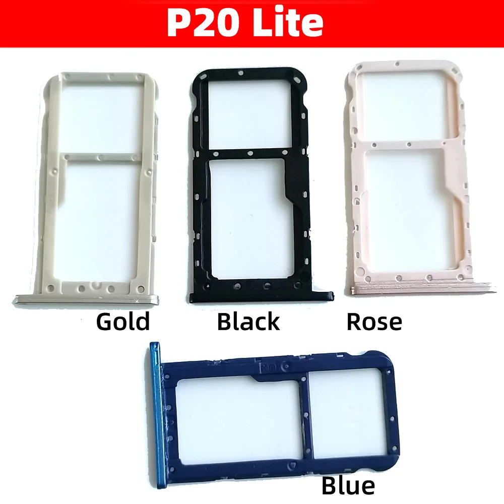 

For Huawei P20 Lite Sim Tray Sim Card Tray + SD Memory Card Tray Sim SD Card Holder Replacement Parts