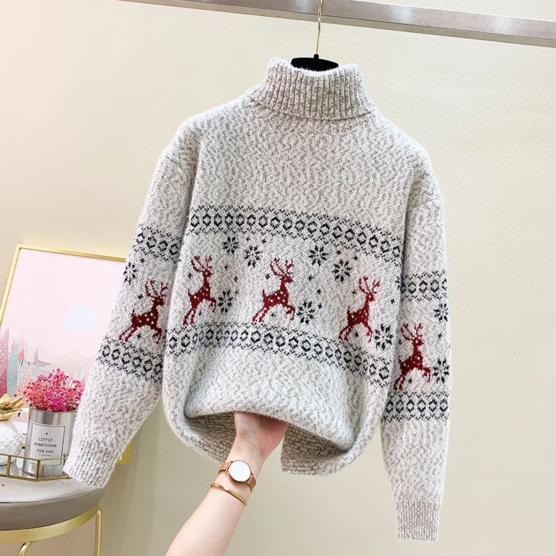 

Thick Female Autumn Clothes Korean Knitted Sweaters For Women'S Pullovers Turtleneck 2021 Winter Clothes Women Long Sleeve D0654