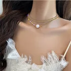 FYUAN Модные двойной слой кристаллов Чокеры ожерелья для женщин жемчужные ожерелья эффектные ювелирные изделия